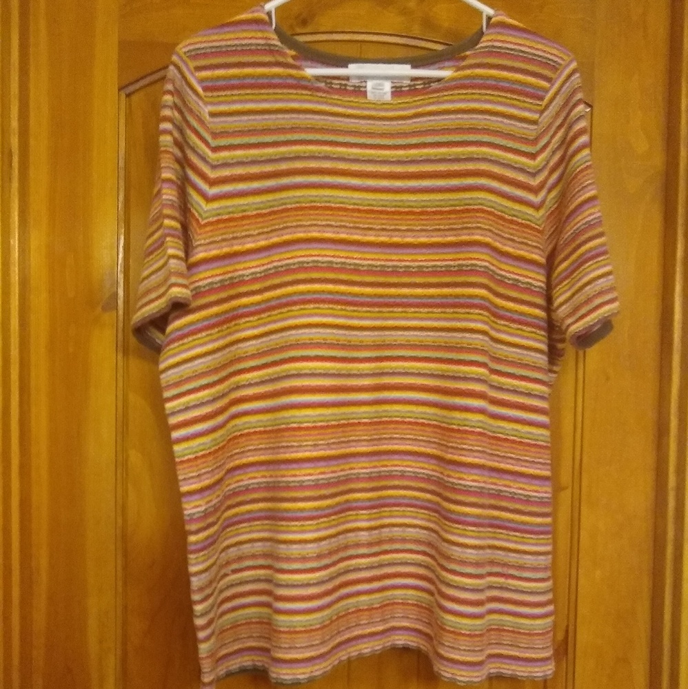 Jones New York 100% cotton striped tee